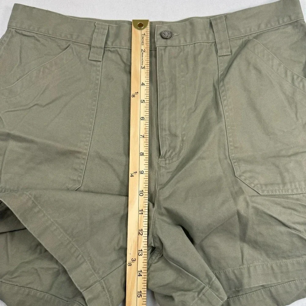 Bill Blass Chino Shorts Womens Size 14 Taupe Green High Rise - Picture 6 of 8